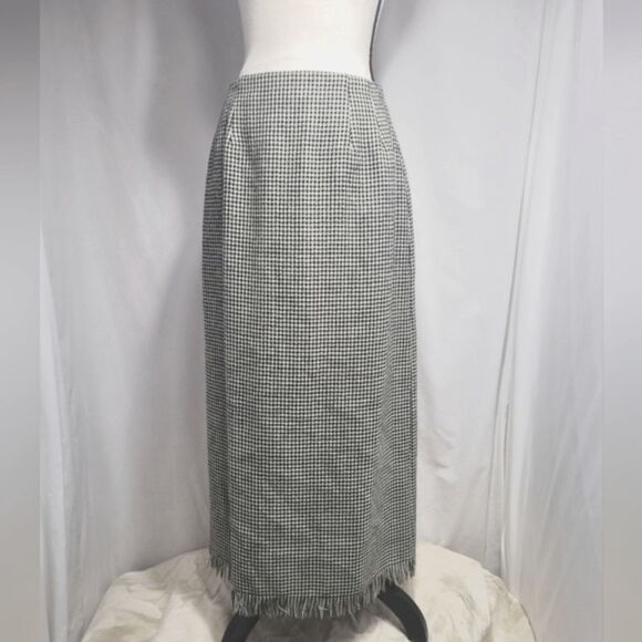 Harve Benard sport wool lined houndstooth maxi pencil zip up skirt, size 8 - Picture 1 of 7